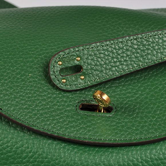 High Quality Replica Hermes Lindy 30CM Havanne Handbags 1057 Dark Green Leather Golden Hardware